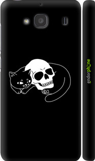 3D пластиковый глянцевый чехол С изображением кота и черепа для Xiaomi Redmi 2 - 6491c-98 изображение 