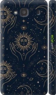 3D пластиковый глянцевый чехол Celestial Harmony: Sun & Moon Gold Mystic Pattern для Xiaomi Redmi 2 - 6778c-98 изображение 