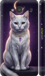 3D пластиковий глянцевий чехол Mystic White Cat Gothic Dark Purple Gold для Xiaomi Redmi 2 - 6805c-98 изображение 