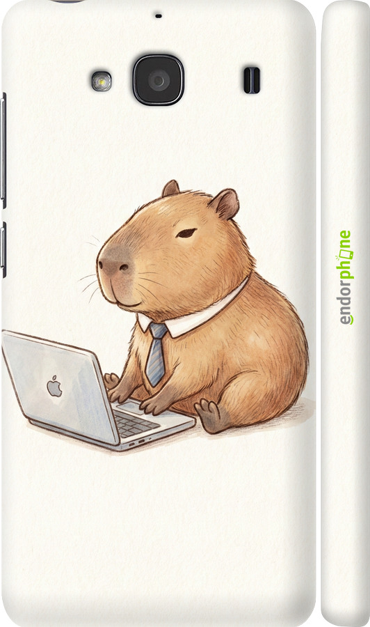 3D пластиковый глянцевый чехол Funny Capybara CEO Working для Xiaomi Redmi 2 - 6777c-98 изображение 