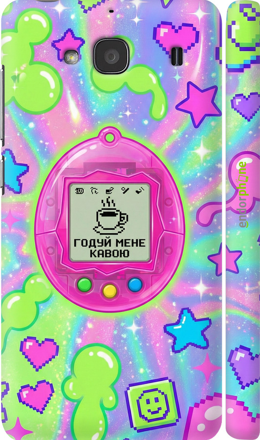 3D пластиковый глянцевый чехол Y2K Aesthetic Retro Pet: Годуй мене кавою для Xiaomi Redmi 2 - 6784c-98 изображение 