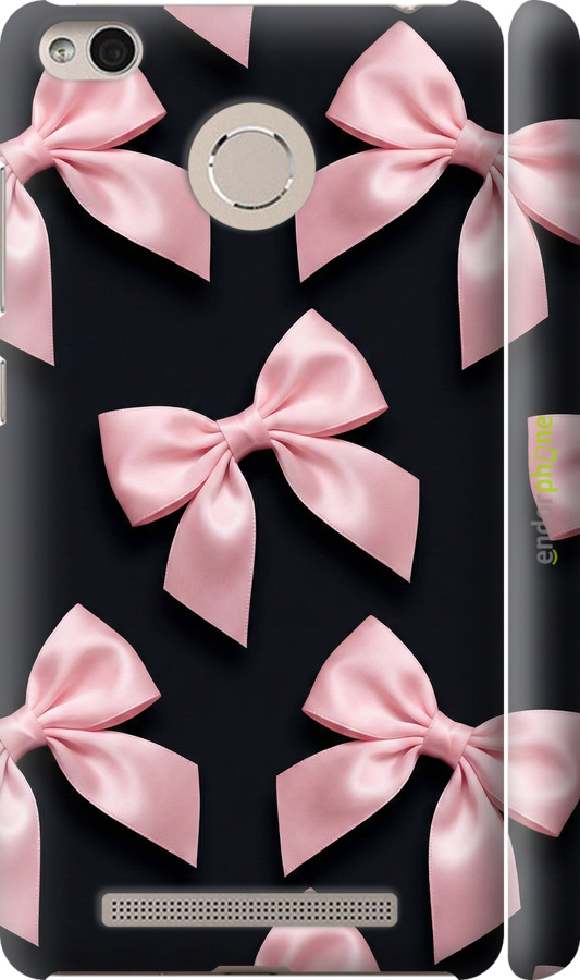 3D пластиковый матовый чехол Coquette Ribbons Dark Coquette для Xiaomi Redmi 3 Pro - 6767m-341 изображение 