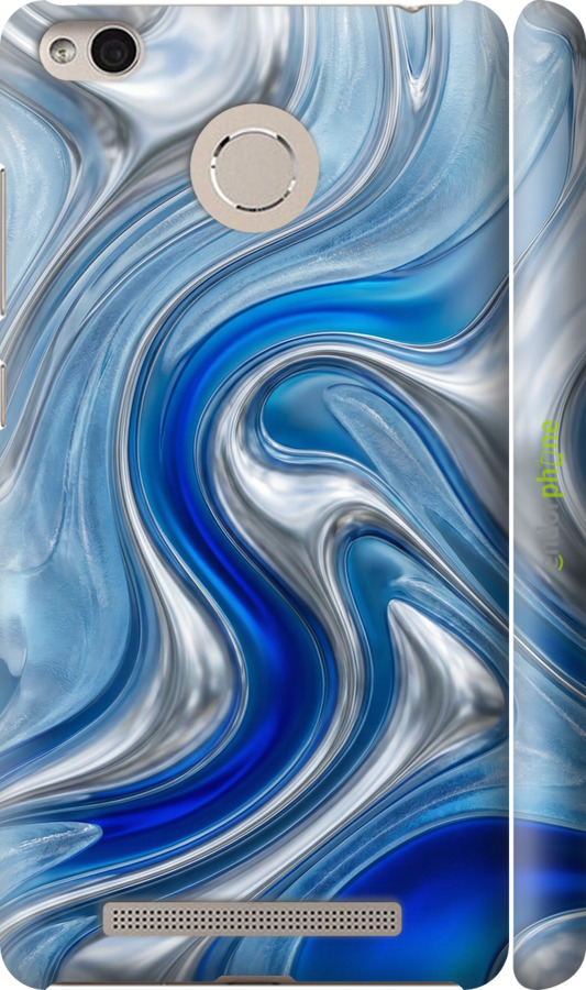 3D пластиковый матовый чехол Liquid Chrome для Xiaomi Redmi 3 Pro - 6781m-341 изображение 