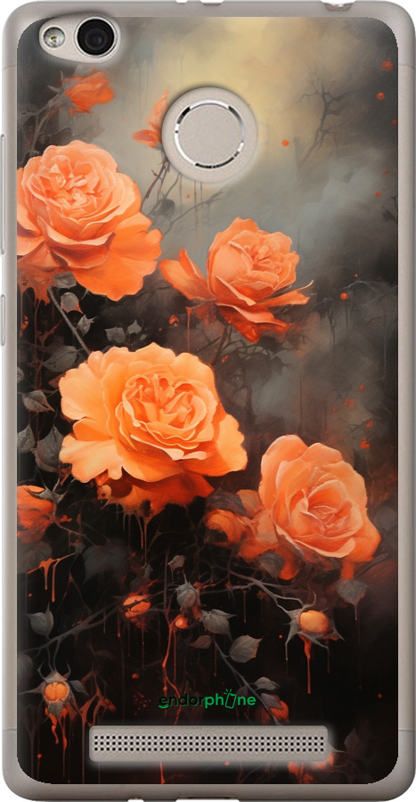 Силіконовий чехол Оранжеві троянди для Xiaomi Redmi 3 Pro - 5944u-341 изображение 