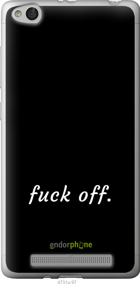 2D пластиковий чехол Fuck off для Xiaomi Redmi 3 - 4731t-97 изображение 