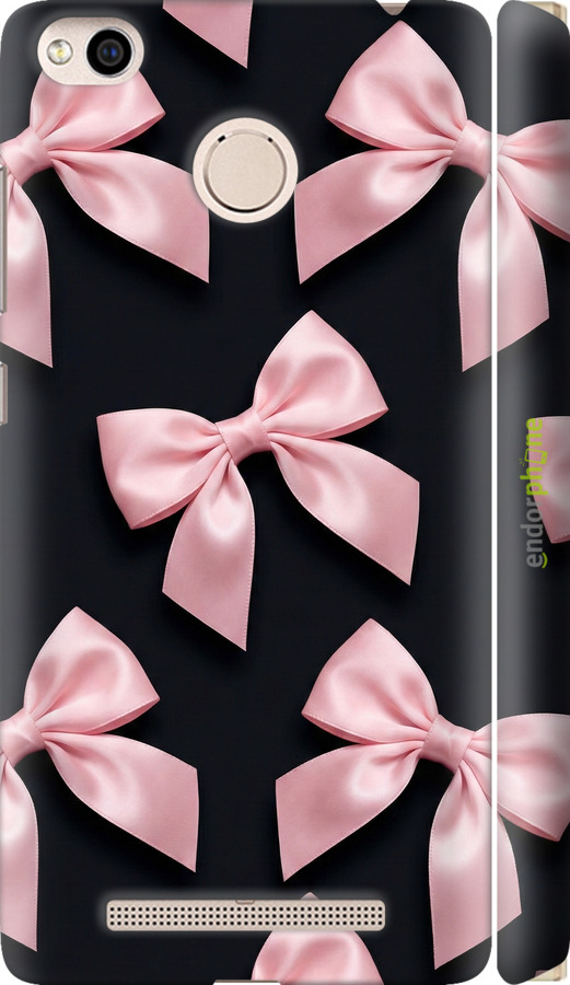 3D пластиковый матовый чехол Coquette Ribbons Dark Coquette для Xiaomi Redmi 3x - 6767m-441 изображение 