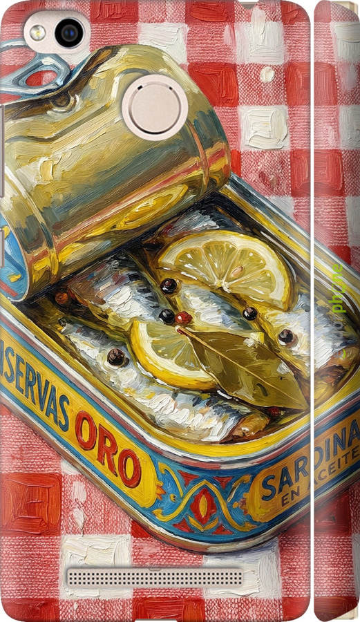 3D пластиковый матовый чехол Vintage Sardine Tin Phone для Xiaomi Redmi 3x - 6772m-441 изображение 