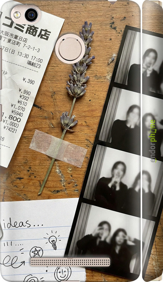 3D пластиковый матовый чехол Aesthetic Scrapbook Collage для Xiaomi Redmi 3x - 6773m-441 изображение 