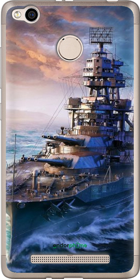 Силиконовый чехол Военный корабль, world of tanks, wargaming для Xiaomi Redmi 3x - 6461u-441 изображение 
