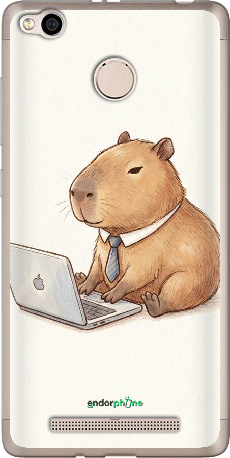 Силіконовий чехол Funny Capybara CEO Working для Xiaomi Redmi 3x - 6777u-441 изображение 