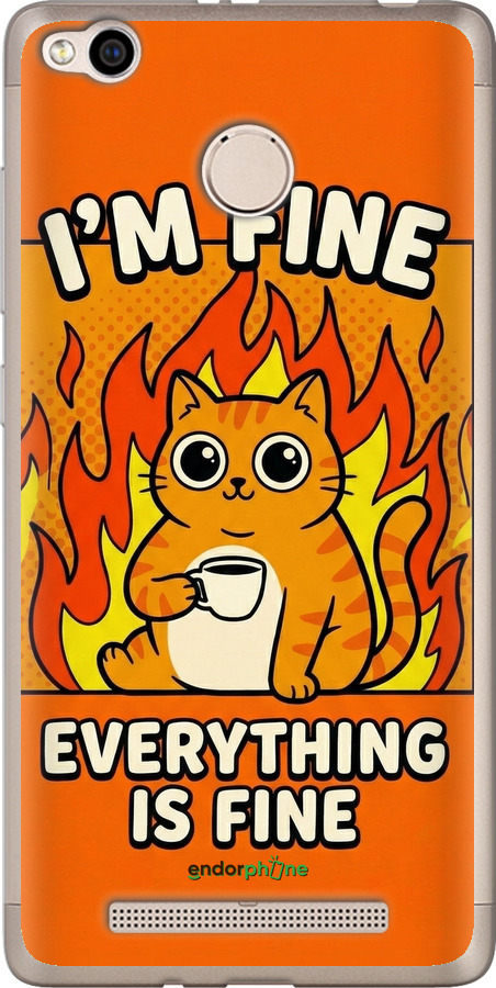 Силиконовый чехол Funny Cat для Xiaomi Redmi 3x - 6786u-441 изображение 