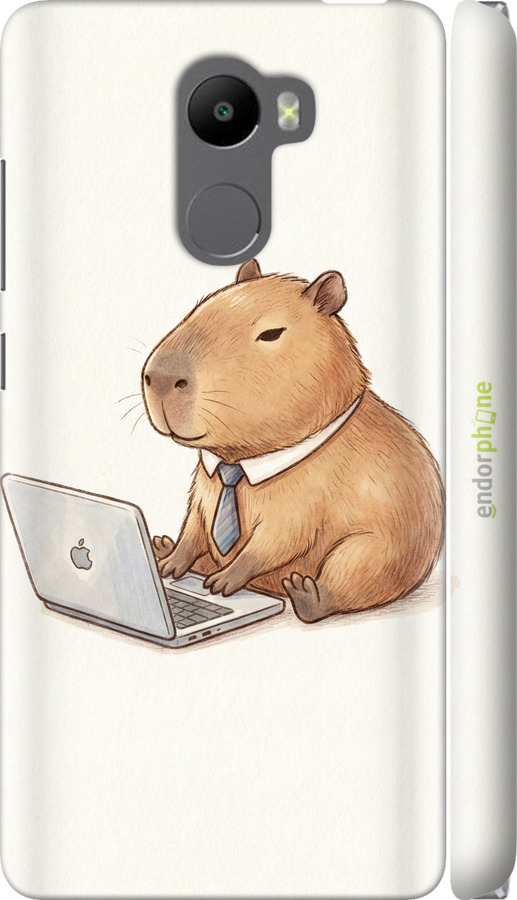 3D пластиковый матовый чехол Funny Capybara CEO Working для Xiaomi Redmi 4 - 6777m-417 изображение 