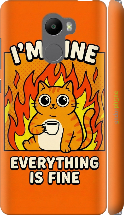 3D пластиковый матовый чехол Funny Cat для Xiaomi Redmi 4 - 6786m-417 изображение 