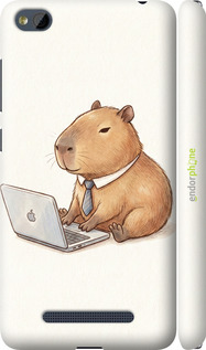 3D пластиковий матовий чехол Funny Capybara CEO Working для Xiaomi RedMi 4A - 6777m-631 изображение 