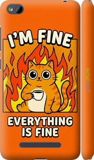 3D пластиковий матовий чехол Funny Cat для Xiaomi RedMi 4A - 6786m-631 изображение 