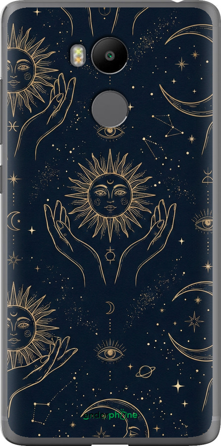 Силиконовый чехол Celestial Harmony: Sun & Moon Gold Mystic Pattern для Xiaomi Redmi 4 pro - 6778u-438 изображение 