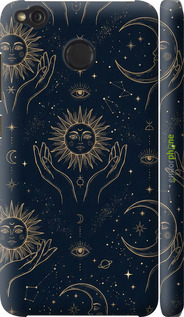 3D пластиковый матовый чехол Celestial Harmony: Sun & Moon Gold Mystic Pattern для Xiaomi Redmi 4X - 6778m-778 изображение 