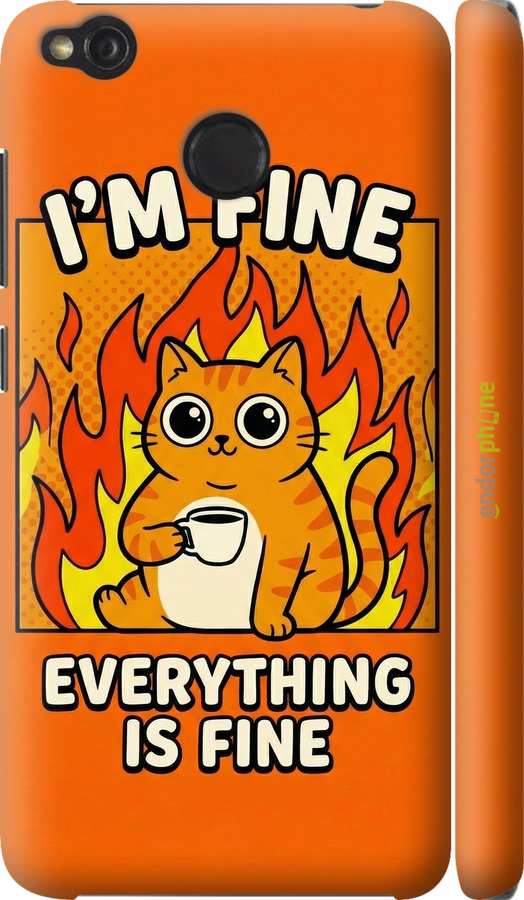 3D пластиковий матовий чехол Funny Cat для Xiaomi Redmi 4X - 6786m-778 изображение 