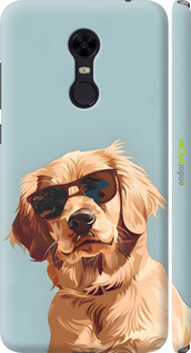 3D пластиковий матовий чехол Пес в очках для Xiaomi Redmi 5 Plus - 6381m-1347 изображение 