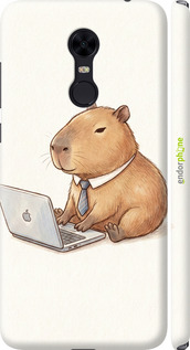 3D пластиковый матовый чехол 'Funny Capybara CEO Working' для Xiaomi Redmi 5 Plus изображение 1