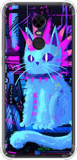 Силикон с усиленными углами чехол Кот панк для Xiaomi Redmi 5 Plus - 6311sp-1347 изображение 