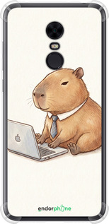 Силикон с усиленными углами чехол Funny Capybara CEO Working для Xiaomi Redmi 5 Plus - 6777sp-1347 изображение 