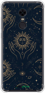 Силикон с усиленными углами чехол Celestial Harmony: Sun & Moon Gold Mystic Pattern для Xiaomi Redmi 5 Plus - 6778sp-1347 изображение 