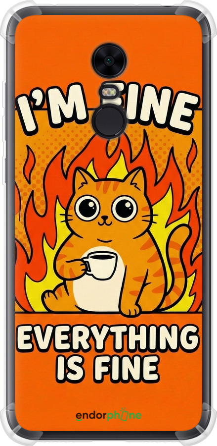 Силикон с усиленными углами чехол Funny Cat для Xiaomi Redmi 5 Plus - 6786sp-1347 изображение 