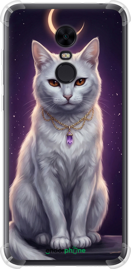 Силіконовий протиударний с посиленими кутами чехол Mystic White Cat Gothic Dark Purple Gold для Xiaomi Redmi 5 Plus - 6805sp-1347 изображение 
