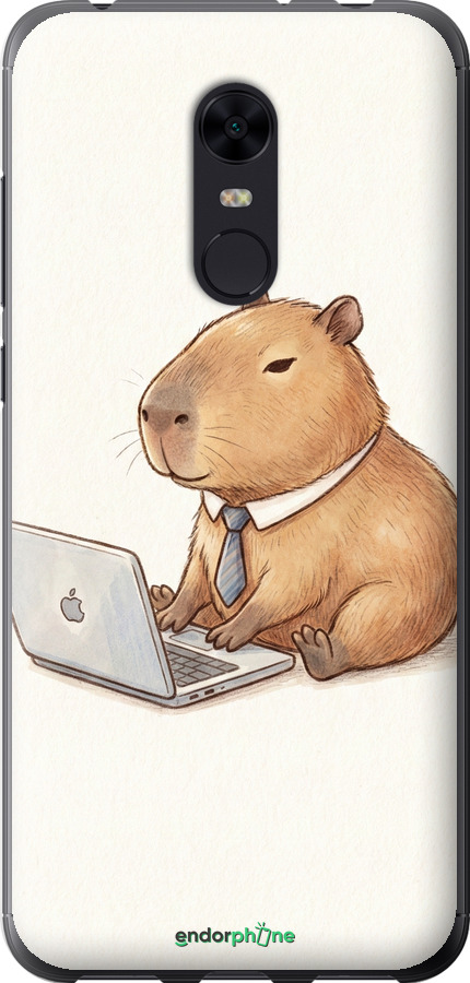 2D пластиковый чехол Funny Capybara CEO Working для Xiaomi Redmi 5 Plus - 6777t-1347 изображение 