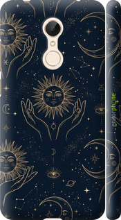 3D пластиковий матовий чехол Celestial Harmony: Sun & Moon Gold Mystic Pattern для Xiaomi Redmi 5 - 6778m-1350 изображение 