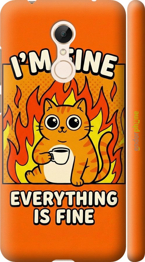 3D пластиковий матовий чехол Funny Cat для Xiaomi Redmi 5 - 6786m-1350 изображение 