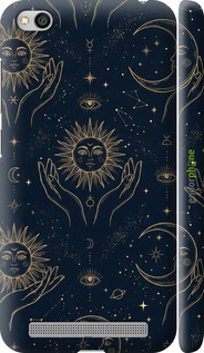 3D пластиковий матовий чехол Celestial Harmony: Sun & Moon Gold Mystic Pattern для Xiaomi Redmi 5A - 6778m-1133 изображение 