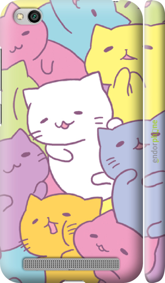 

3D пластиковий матовий чохол "Кошенята " для Xiaomi Redmi 5A, Білий