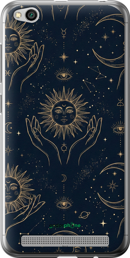 2D пластиковий чехол Celestial Harmony: Sun & Moon Gold Mystic Pattern для Xiaomi Redmi 5A - 6778t-1133 изображение 