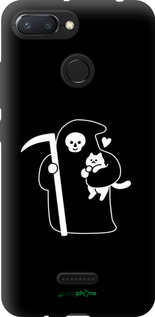 TPU чехол Минималистичный арт: смерть и кошка для Xiaomi Redmi 6 - 6529b-1521 изображение 