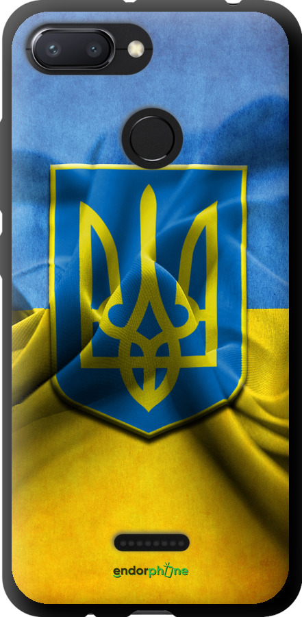 

TPU чорний чохол "Прапор та герб України" для Xiaomi Redmi 6, Блакитний