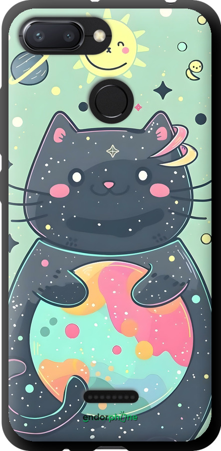 TPU чехол Милый котик для Xiaomi Redmi 6 - 6364b-1521 изображение 