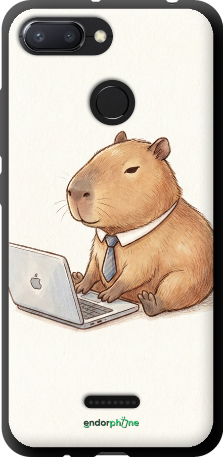TPU чехол Funny Capybara CEO Working для Xiaomi Redmi 6 - 6777b-1521 изображение 