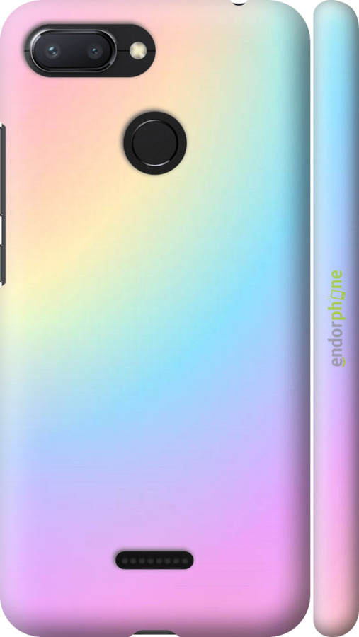 

3D пластиковий матовий чохол "Веселка 2" для Xiaomi Redmi 6, Рожевий
