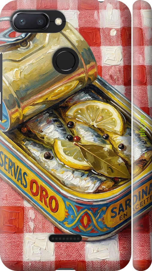 3D пластиковый матовый чехол Vintage Sardine Tin Phone для Xiaomi Redmi 6 - 6772m-1521 изображение 