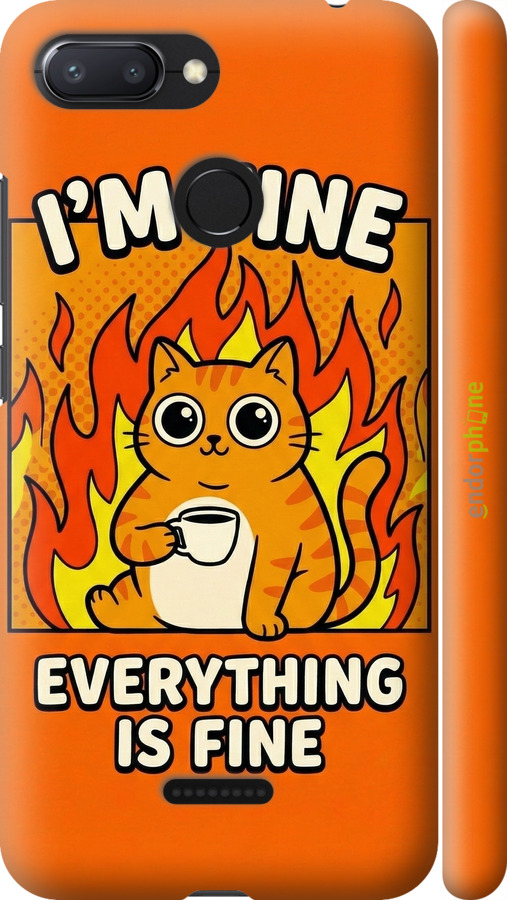 3D пластиковый матовый чехол Funny Cat для Xiaomi Redmi 6 - 6786m-1521 изображение 