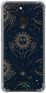 Силіконовий протиударний с посиленими кутами чехол Celestial Harmony: Sun & Moon Gold Mystic Pattern для Xiaomi Redmi 6 - 6778sp-1521 изображение 