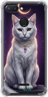 Силіконовий протиударний с посиленими кутами чехол Mystic White Cat Gothic Dark Purple Gold для Xiaomi Redmi 6 - 6805sp-1521 изображение 