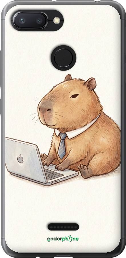 Силиконовый чехол Funny Capybara CEO Working для Xiaomi Redmi 6 - 6777u-1521 изображение 