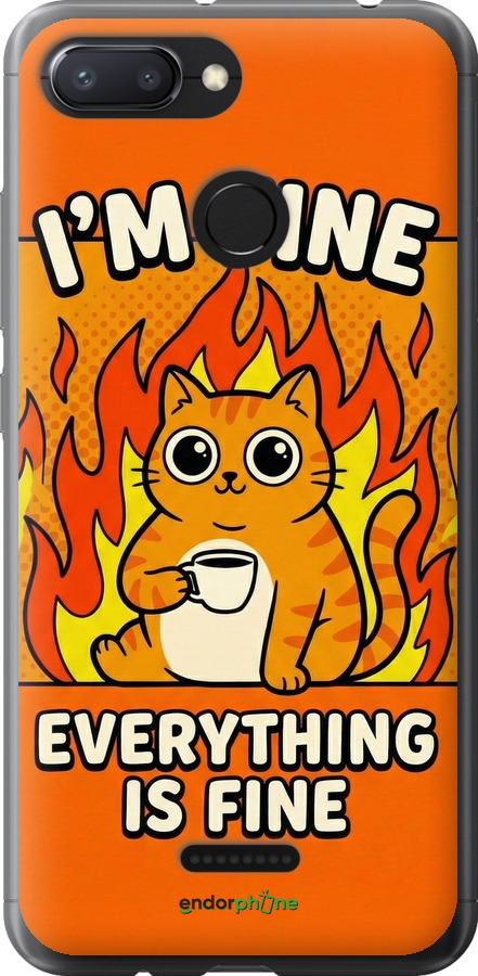 Силиконовый чехол Funny Cat для Xiaomi Redmi 6 - 6786u-1521 изображение 