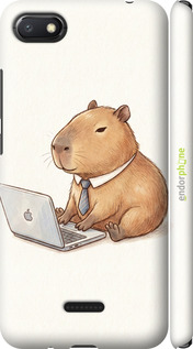 3D пластиковый матовый чехол 'Funny Capybara CEO Working' для Xiaomi Redmi 6A изображение 1