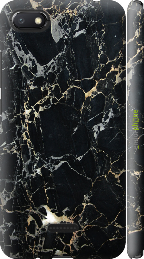 

3D-Kunststoff-Matte Hülle Schwarzer Marmor" für Xiaomi Redmi 6A", Schwarz