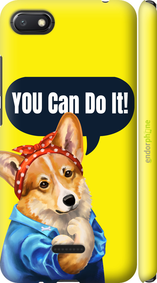 3D пластиковый матовый чехол чехол с корги You Can Do It для Xiaomi Redmi 6A - 6184m-1531 изображение 