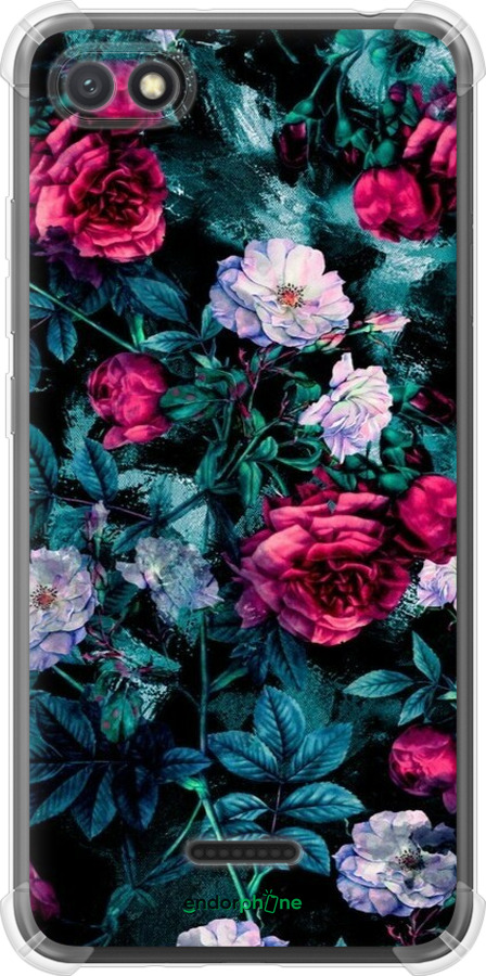 Силикон с усиленными углами чехол Сад и розы для Xiaomi Redmi 6A - 6483sp-1531 изображение 